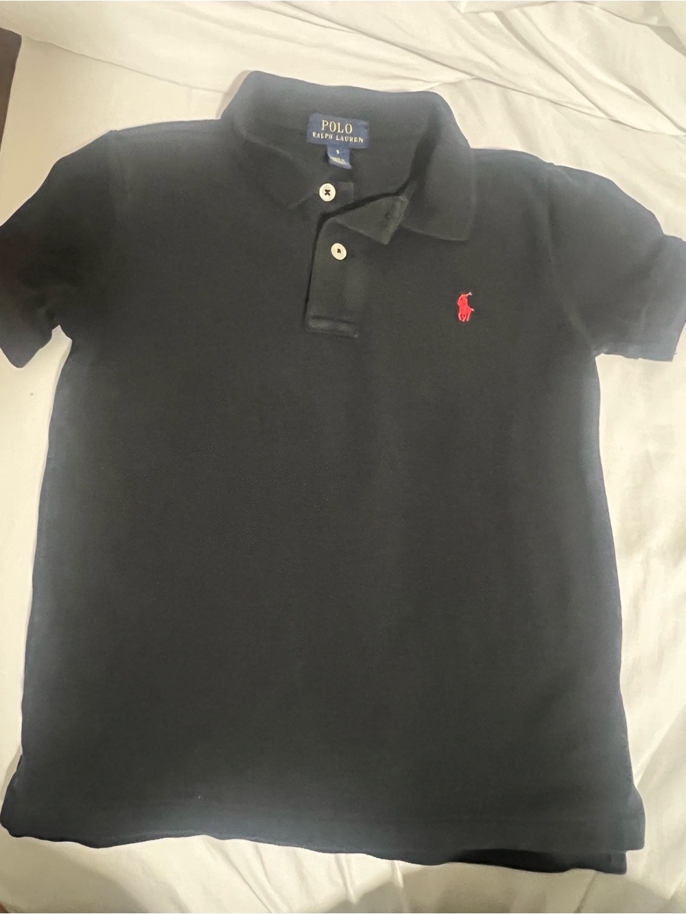 Polo by Ralph Lauren Black Kids Polo with Red Pony Embroidery